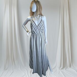 Windsor Black and White Sleeveless Wrap Maxi Dress